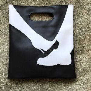 Trans Version shoe graphic clutch bag
